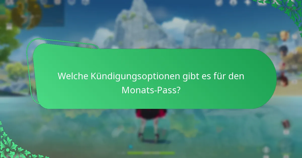 Welche Kündigungsoptionen gibt es für den Monats-Pass?
